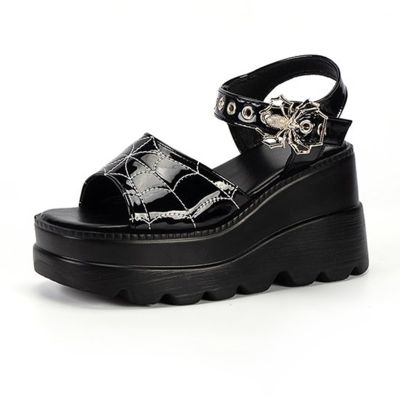 ZBYY Womens Platform Sandals Open Toe Chunky Block High Heel Fashion Strappy Punk Goth Walking Sandals Summer Sandals
