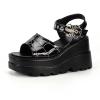 ZBYY Womens Platform Sandals Open Toe Chunky Block High Heel Fashion Strappy Punk Goth Walking Sandals Summer Sandals view 1