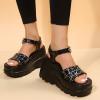 ZBYY Womens Platform Sandals Open Toe Chunky Block High Heel Fashion Strappy Punk Goth Walking Sandals Summer Sandals view 2
