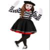 Fun Costumes Girl's Curious Mime Costume | Striped Imitator Outfit for Halloween & Parties Large view 1