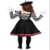 Fun Costumes Girl's Curious Mime Costume | Striped Imitator Outfit for Halloween & Parties Large view 2