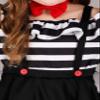 Fun Costumes Girl's Curious Mime Costume | Striped Imitator Outfit for Halloween & Parties Large view 4