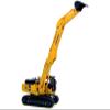 PC450LC Excavator Short Boom with Bucket Yellow 1/50 Diecast Model by Universal Hobbies UH8004 view 4