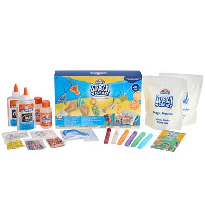 Elmers Stretch 'N Create Dough Kit, 3 Ways to Play, Keychains and Ornaments Kit, 18 Count - Perfect for Birthday Party Gift, School Classroom Activity, Kids Arts & Crafts Fun