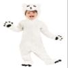 Arctic Polar Bear Costume for Toddlers - Shearling Fleece Bodysuit, Gloves, Shoe Covers, and Headpiece with Embroidery view 1