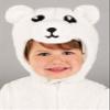 Arctic Polar Bear Costume for Toddlers - Shearling Fleece Bodysuit, Gloves, Shoe Covers, and Headpiece with Embroidery view 3