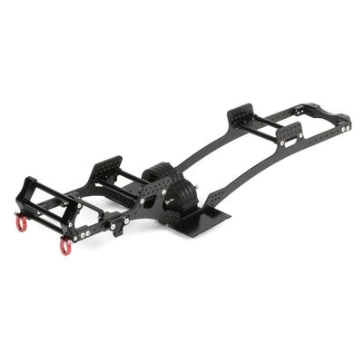YaKaBui LCG Chassis Kit V2 Carbon Fiber Frame Rail with Gearbox for 1/10 RC Crawler SCX10 Capra TRX4 - Lower Center of Gravity DIY Parts (Color : Chassis Kit V2)