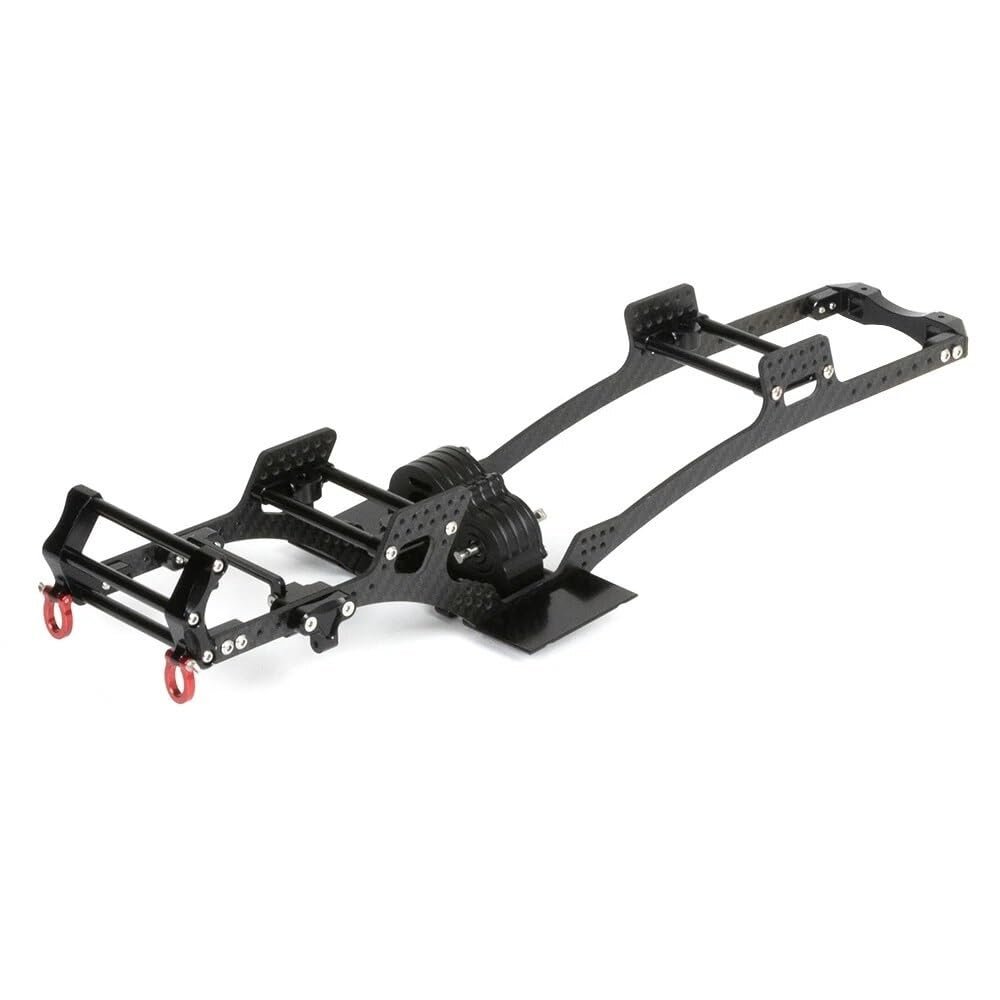 YaKaBui LCG Chassis Kit V2 Carbon Fiber Frame Rail with Gearbox for 1/10 RC Crawler SCX10 Capra TRX4 - Lower Center of Gravity DIY Parts (Color : Chassis Kit V2)