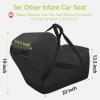 YOREPEK Infant Car Seat Travel Bag Compatible with Nuna Pipa Car Seat and Base, Fits for Doona Car Seat without Base, Padded Carseat Cover for Airplane Travel, Car Seat Bags for Air Travel, All Black view 4