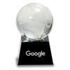 Crystal Globe with Personalized Black Crystal Base - 3" Height view 2