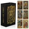 EGCUQ 78 Tarot Cards with Guide Book,Rider Waite Tarot Deck,Gold Foil Tarot Cards Deck for Beginners Waterproof and Durable view 1