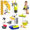 PUPU PIG Toddler Toys Cleaning Set, Kids Cleaning Toy Set, Pretend Play Home Cleaning Playset - Incl.Electric Toy Vacuum, Broom and Dustpan Set, Mop,Duster and More,Cleaning Tools Toys for Boys Girls view 1