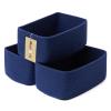 MiniArk Small Storage Baskets for Organizing | Closet Organizer Bins | Shelf Toy Basket | Woven Rope Baskets | Cube Decorative Box | Shallow Basket | 11.5x7.5x4.7 | 3 Packs Navy Blue view 1