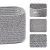 MiniArk Small Storage Baskets for Organizing | Closet Organizer Bins | Shelf Toy Basket | Woven Rope Baskets | Cube Decorative Box | Shallow Basket | 13x8.5x5.1 | 3 Packs Mixed Grey view 2