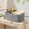 MiniArk Small Storage Baskets for Organizing | Closet Organizer Bins | Shelf Toy Basket | Woven Rope Baskets | Cube Decorative Box | Shallow Basket | 13x8.5x5.1 | 3 Packs Mixed Grey view 3
