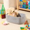 MiniArk Small Storage Baskets for Organizing | Closet Organizer Bins | Shelf Toy Basket | Woven Rope Baskets | Cube Decorative Box | Shallow Basket | 13x8.5x5.1 | 3 Packs Mixed Grey view 4