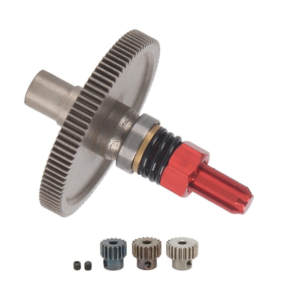 91T Slipper Gear Set Differential Upgrade Parts Metal Gear Assembly for Arrma Senton 1/10 RC Cars (Red)