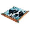 Blue Dalmatian Microfiber Leather Dice Trays Folding for RPG DND Table Games, Leather Dice Holder Storage Box Portable Folding Rolling Dice Tray, 20.5x20.5cm view 2