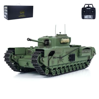 TOUCAN RC HOBBY 1/16 Tongde RC Tank Churchill Mk.VII Electric Infrared Battle Toys Barrel Recoil,US in Stock