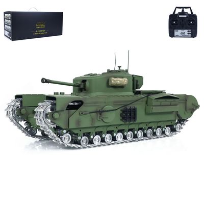 TOUCAN RC HOBBY US in Stock TD 1/16 RC Military Tank Churchill Mk.VII Metal Tracks Infrared Battle RTR Model