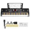 24HOCL Kids Piano Keyboard, 61 Lighted Keys Electric Digital Keyboard Piano Kit 100 Voices, 100 Rhythms with Microphone, Gift for Children, Black view 1