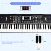 24HOCL Kids Piano Keyboard, 61 Lighted Keys Electric Digital Keyboard Piano Kit 100 Voices, 100 Rhythms with Microphone, Gift for Children, Black view 3