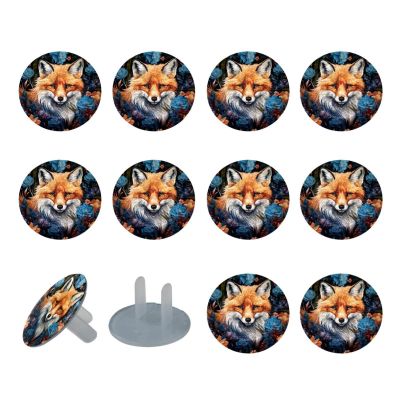 Child Proof Outlet Covers (12 Pack) Baby Safety Plug Covers Electrical Power Outlets Safety Caps Flowers Fox Wall Socket Protector