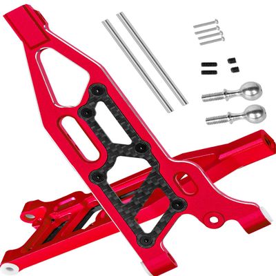 hopsupRC RC Carbon Fibre Front Lower Swing Arm Upgrades Part for 1/8 Kraton 6S BLX,Outcast 6S BLX,Notorious 6S BLX,Talion 6S BLX,Front Suspension Arms with Pivot Balls Hops up,Red(2PCS)