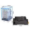 VUBBJCRS Relay 10PCS MY4NJ AC110V DC110V AC220V AC380 Coil 5A 4NO 4NC Power Relay DIN Rail 14 Pin time Relay with Socket Base (Size : AC220V) view 2