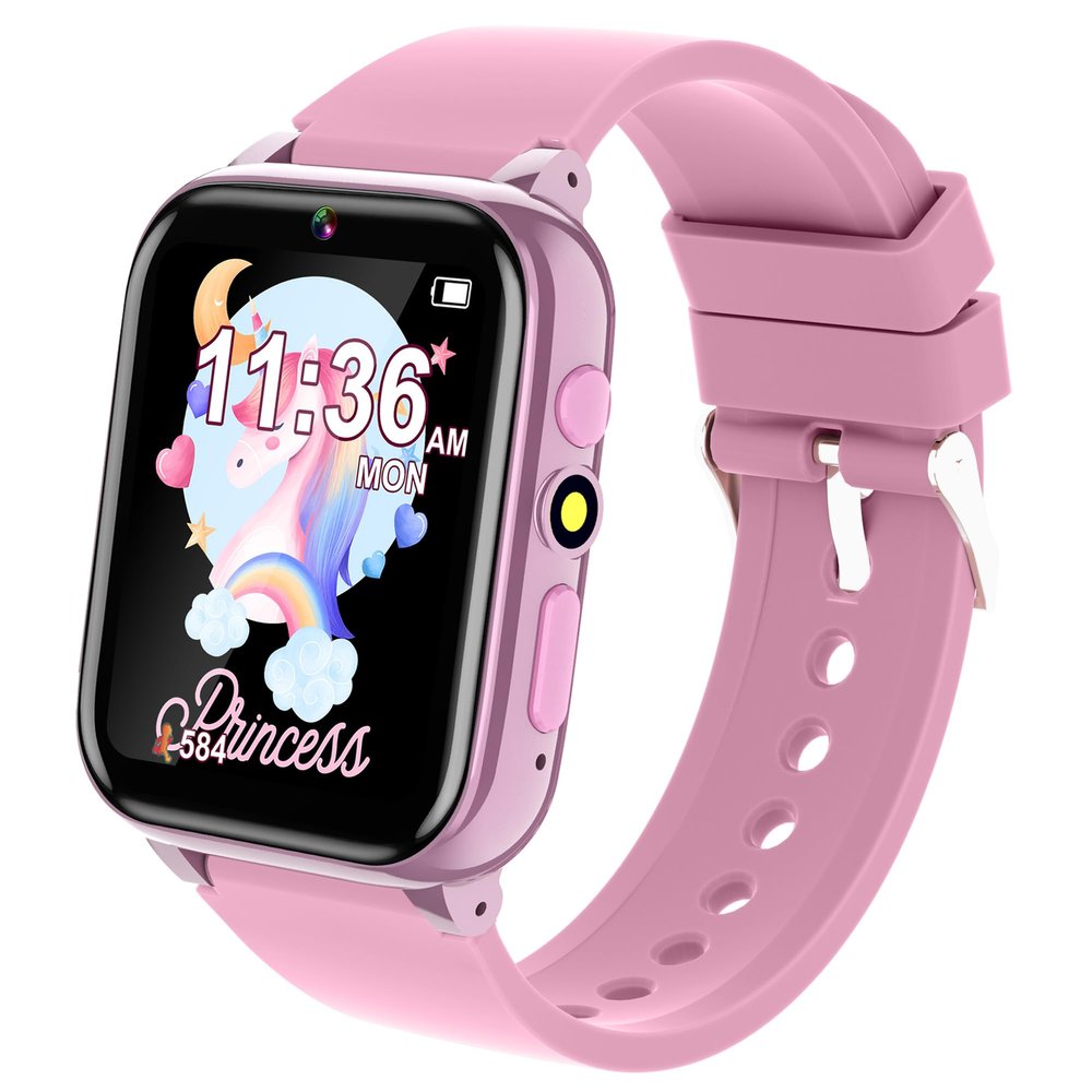 Spodus Kids Smart Watches Girls Ages 3-12, Pink Wristband with 26 Games, Pedometer, Selfie Camera, Calendar, Learning Card, Audio Book, Educational Toy Watch for Girls Birthday Gift Ideas for Kids