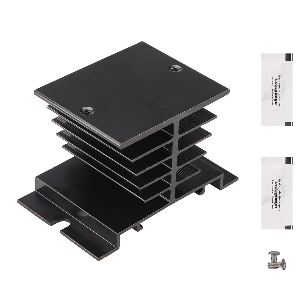 Weasch 5Pcs Single Phase Solid State Relay SSR Aluminum Heat Sink Dissipation Radiator Heatsinks Suitable for 10A-40A Relay (5)