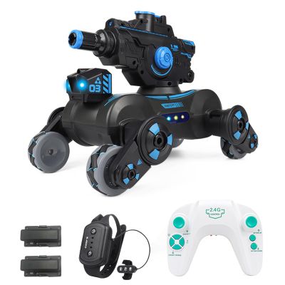 Dodoore RC Tank That Shoots, RC Stunt Car Shooting Water Bullets, Gesture Sensing Remote Control Tank with 360 Rotation, Spray, Light and Music, 2.4GHz 4WD RC Cars with 2 Batteries for Adults (Black)