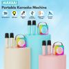 Karaoke Machine, Portable Speaker with Microphones, Birthday Family Party Gifts for Kids Girls Boys 3 4 5 Year Old view 2