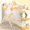 HONEY JOY Climbing Toys for Toddlers, 4 in 1 Foldable Wooden Montessori Kids Triangle Climber, Double Side Ramp & Climber, Baby Learning Indoor Climbing Ladder Gym for Boys Girls (Natural) view 4