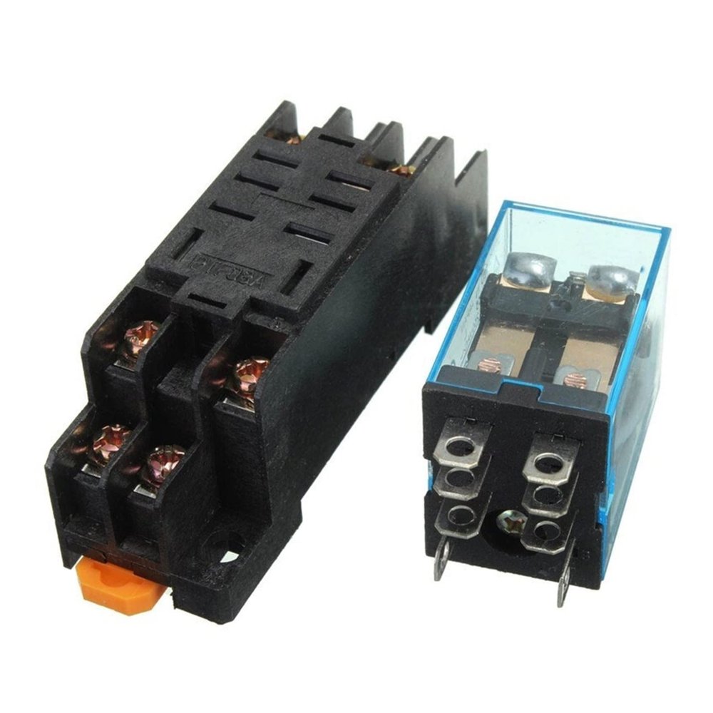 VUBBJCRS Relay 10Pcs 12V 24V DC 110V 220V AC Coil Power Relay LY2NJ DPDT 8 Pin HH62P JQX-13F with Socket Base OK (Size : Ac220v)