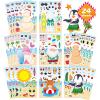 24 PCS Summer Stickers for Kids, July Christmas Make a Face Stickers, Make Your Own Mix and Match Sticker with Santa Claus, Reindeer, Penguin, Polar Bear and Snowman, Hawaii Tropical Beach Sticker view 1