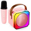 Karaoke Machine, Portable Speaker with Microphones, Birthday Family Party Gifts Toys for Kids Girls Boys 3 4 5 Year Old view 1
