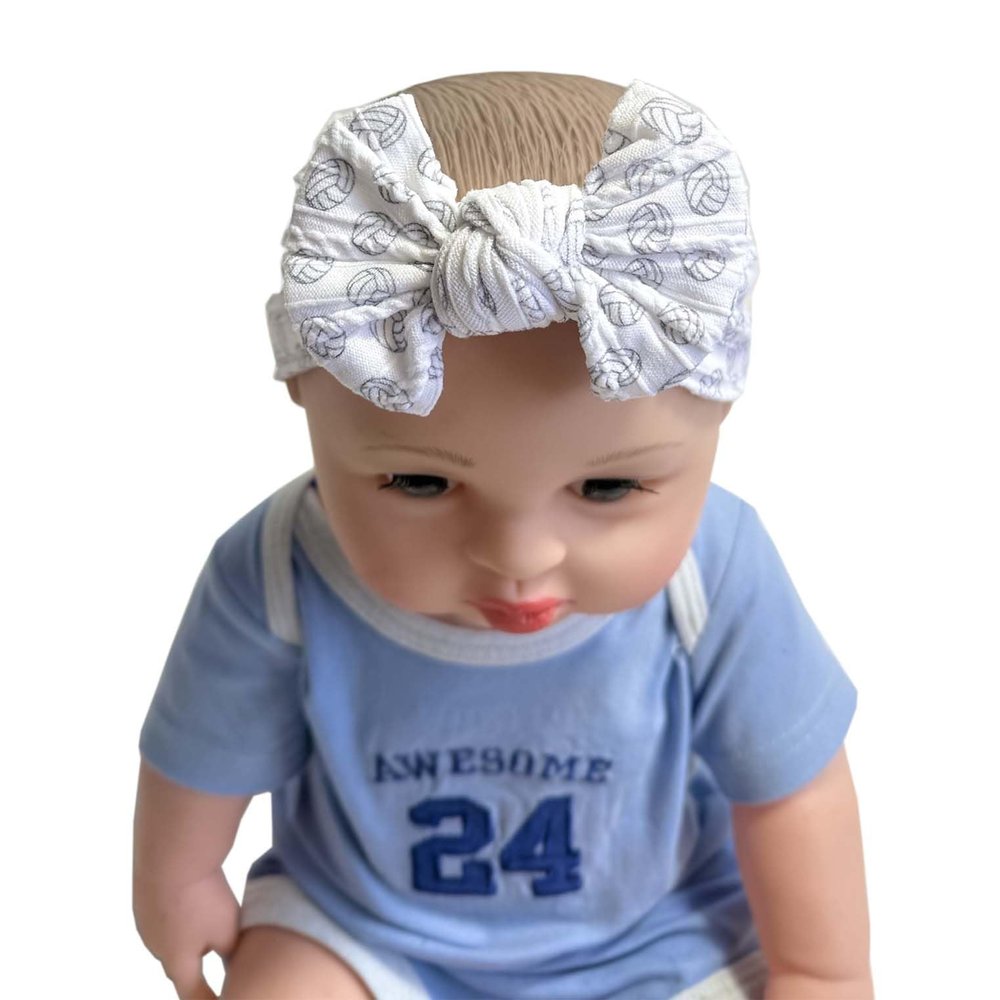ZCYYYS Baby Baseball Headband with Bow Headwear Sport Soccer Headband Bowknot Wide Hair Band Football Hair Bow for Toddler Infant TSFD55 (Volleyball Pattern)