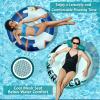 2 Packs Inflatable Pool Floats Adult Pool Chair Float Lounger Heavy Duty River Tube Floaties for Floating Lake Floats Raft with Cup Holder for Adults Kids view 2