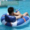 2 Packs Inflatable Pool Floats Adult Pool Chair Float Lounger Heavy Duty River Tube Floaties for Floating Lake Floats Raft with Cup Holder for Adults Kids view 3