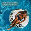 2 Packs Inflatable Pool Floats Adult Pool Chair Float Lounger Heavy Duty River Tube Floaties for Floating Lake Floats Raft with Cup Holder for Adults Kids view 4