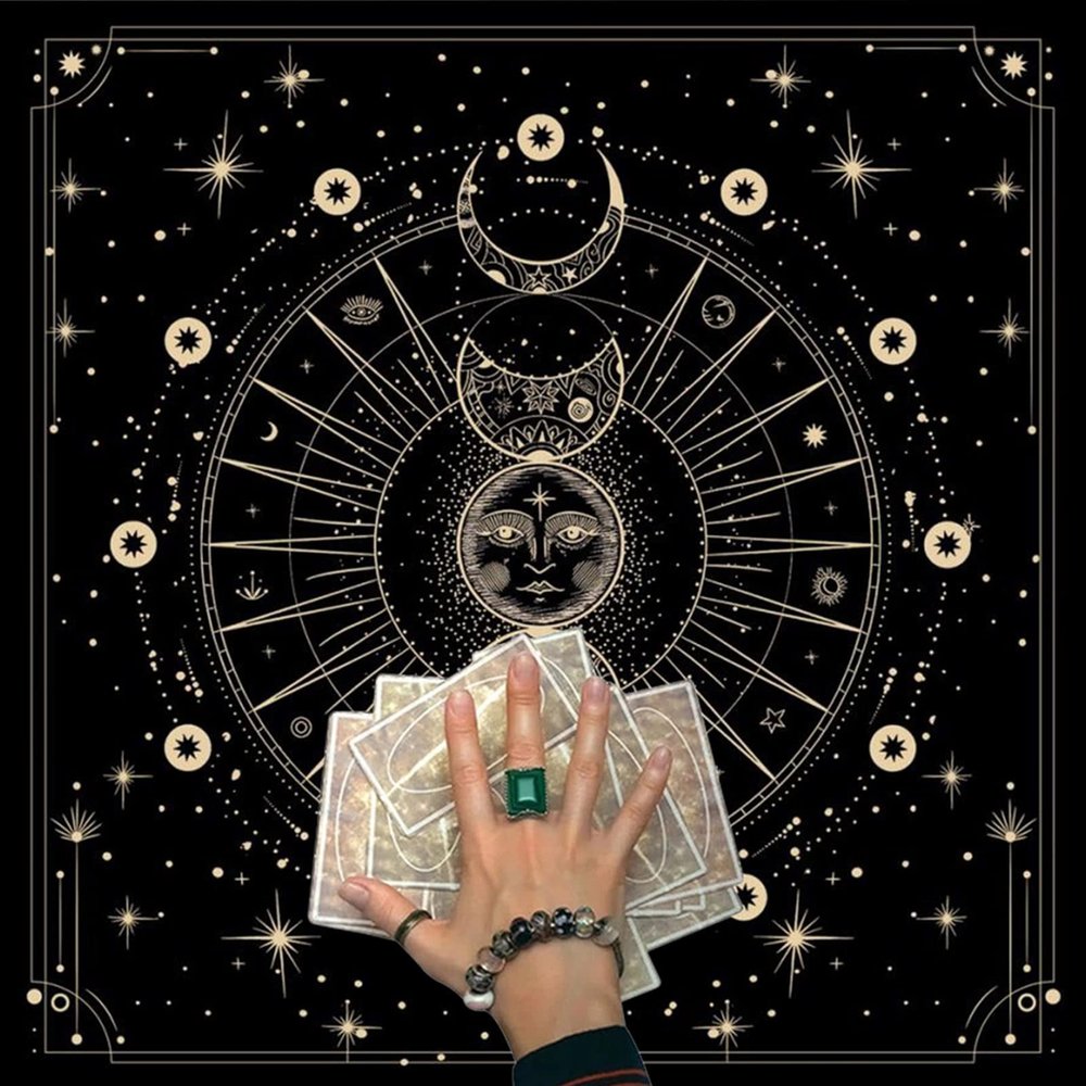 50x50/60x60/75x75cm Tarot Tablecloth Mat Geometric Divinations Table Cloth Board Game Oracles Card Pad Rune Support Mat Board Game Table Cloth Divinations Tablecloth Astrology Mat Tarot Card Mat