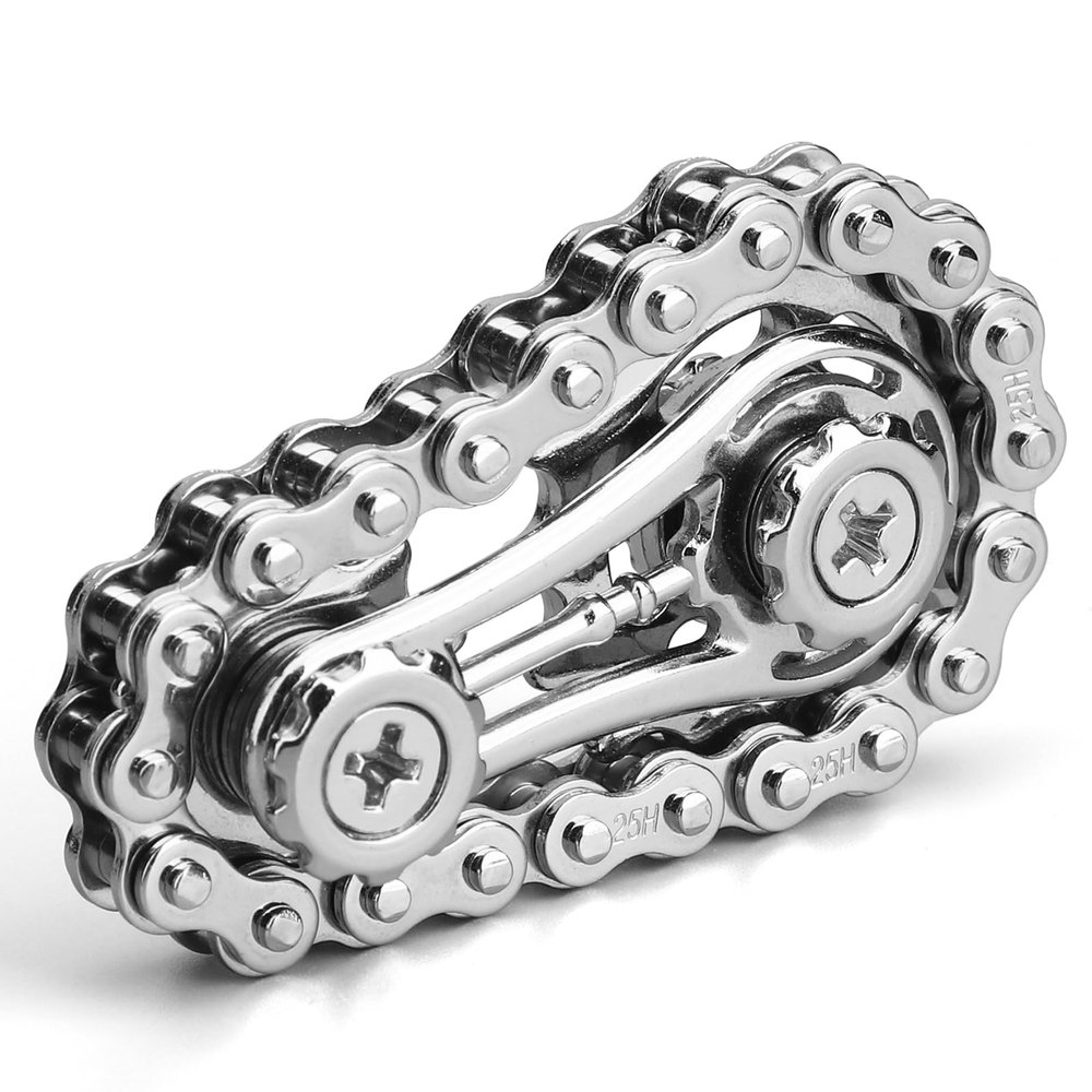 Amarlozn Fidget Chain, Assemble Fidget Spinner Toys for Kids Adults, Metal Amarlozn Sensory Sprocket Bike Chain Gears, EDC Novelty Stress Relief Hand Finger Spinner Kinetic Desk Amarlozn