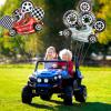 10 PCS Race Car Balloons, Foil Helmet Checkered Balloons and Hot Wheel Tire Balloons, Race Car Party Supplies for Boy Two Fast Birthday Party Cars Theme Decorations view 4