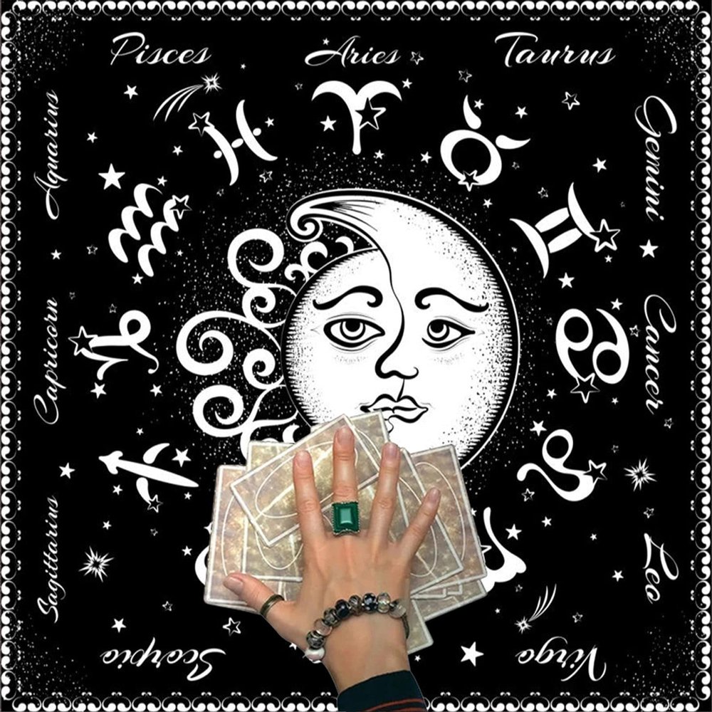 50x50/60x60/75x75cm Tarot Tablecloth Mat Geometric Divinations Table Cloth Board Game Oracles Card Pad Rune Support Mat Divinations Mat Astrology Tablecloth Board Game Table Cloth Tarot Card Mat