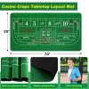 Leyndo Craps Tabletop Game Set, Includes 35"x70" Rubber Craps Tabletop Layout Mat, Casino Grade AAA 19mm Dice, 3 Inch On/Off Buttons for Casino Poker Nights Adults Only(Blue) view 2