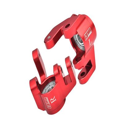 Aluminum 7075 Alloy Front Spindles (Larger Inner Bearings) for Tekno 1/10 MT410 2.0 4X4 Pro Monster Truck-TKR9501 / SCT410 2.0 4X4 Short Course Truck Kit-TKR9500 Upgrades - Red