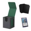 Venssu MTG Deck Box for Commander Display,Card Deck Box Fits 100 Double Sleeved Cards,TCG with 2 Dividers and 1 Toploader (BlackGreen) view 1