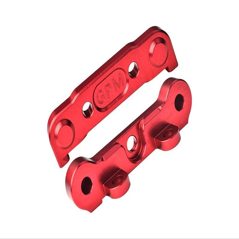 Aluminum 7075 Alloy Front Hinge Pin Brace Set for Tekno 1/10 MT410 2.0 4X4 Pro Monster Truck-TKR9501 / SCT410 2.0 4X4 Short Course Truck Kit-TKR9500 Upgrades - Red
