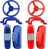 8 Pcs Playground Accessories Swingset Steering Wheel Safety Handles Plastic Swingset Phone Toy Swing Set Telephone for Kids Outdoor Treehouse Playhouse Swing Set (Red,Blue) view 1